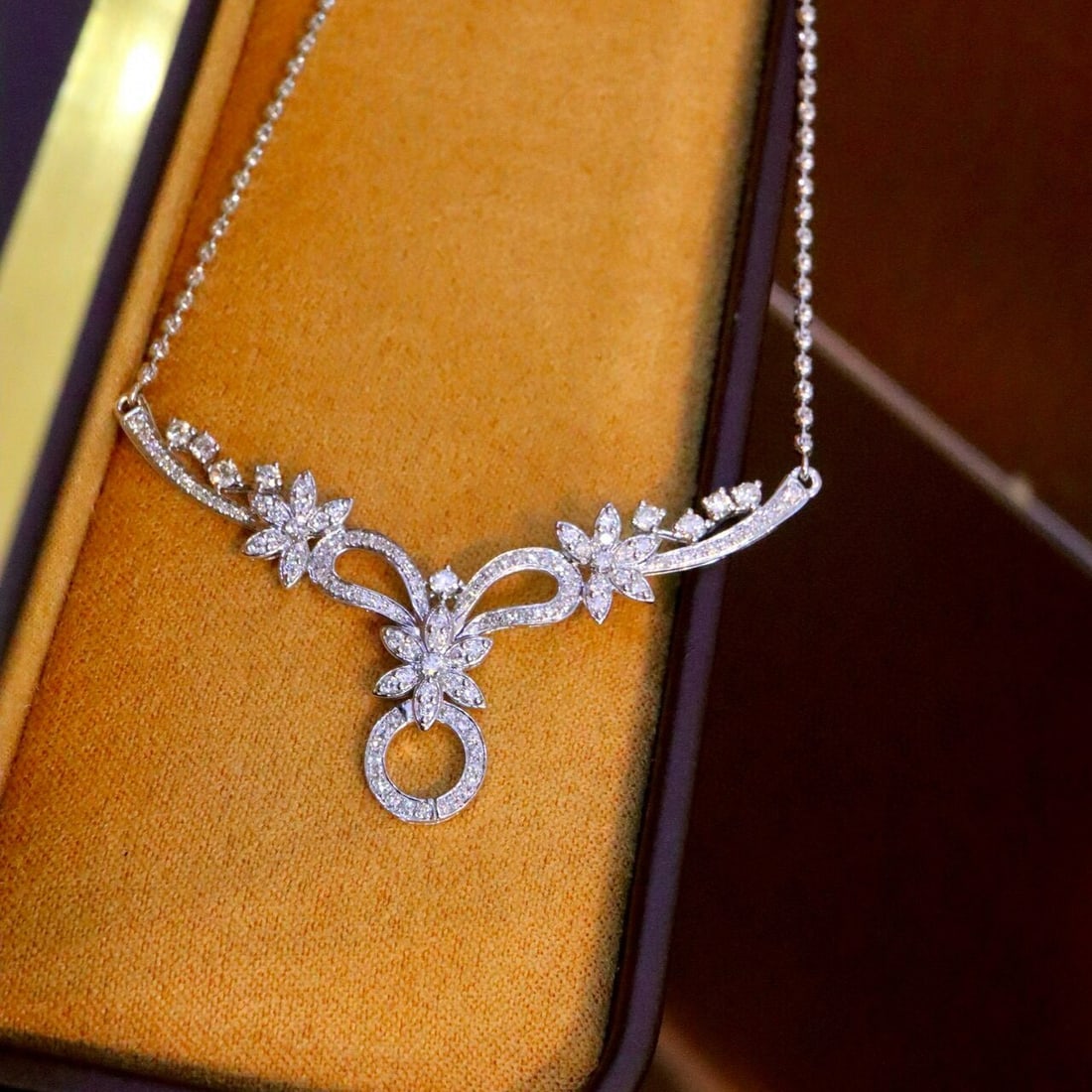 14k Gold 0.89 Ct Natural H Diamond Necklace (1 of 7)