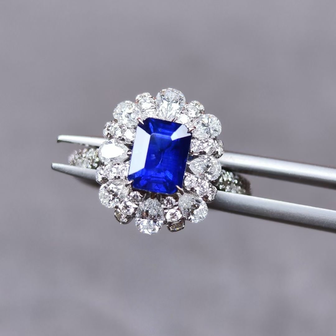 14k Gold 3.56 Ctw Natural Sapphire & Diamond Ring - 3