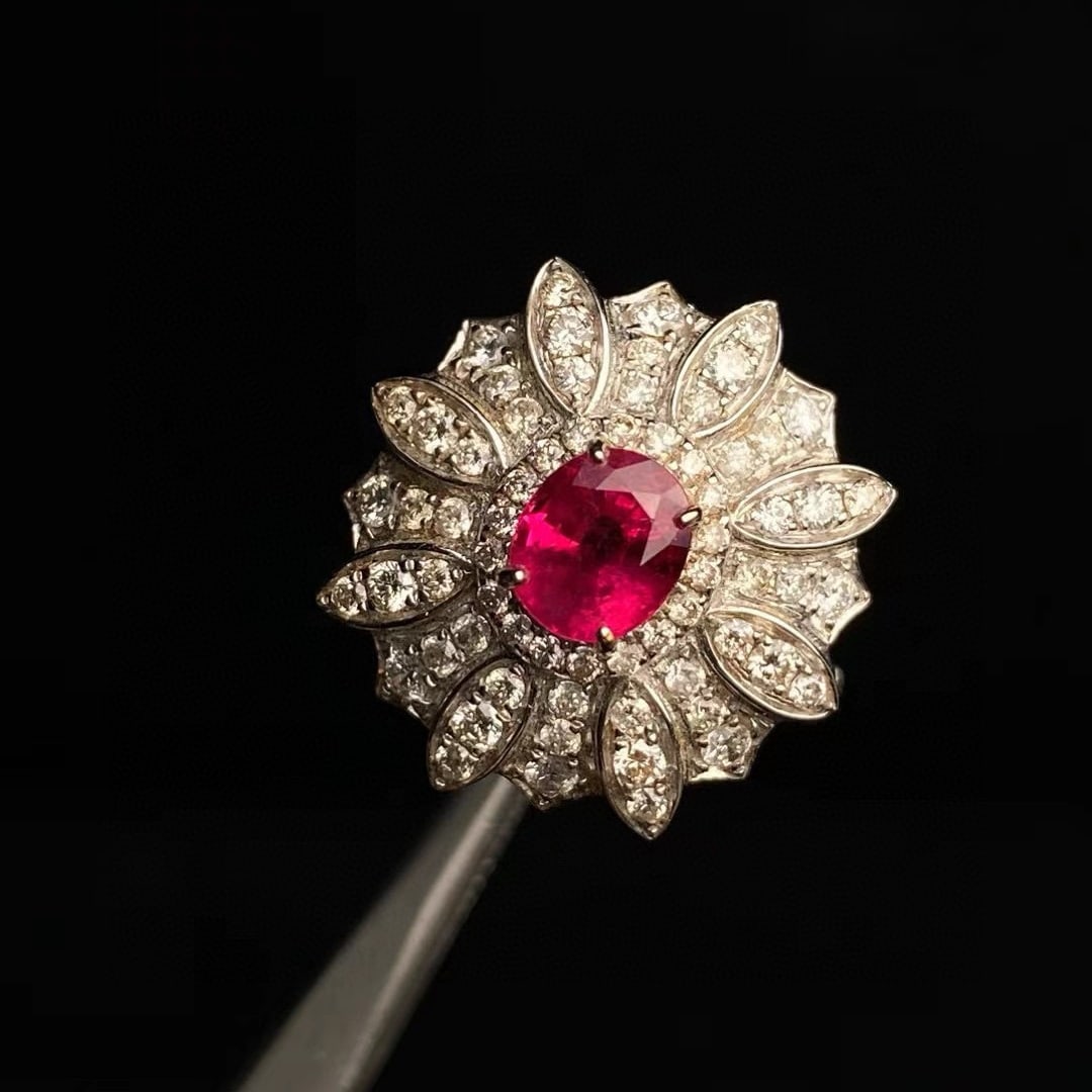 14k Gold 2.39 Ctw Natural Ruby & Diamond Ring (1 of 7)
