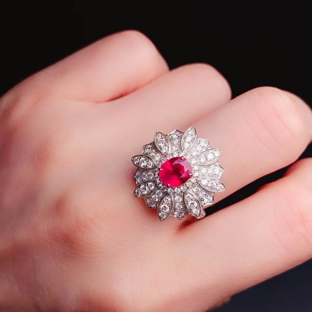 14k Gold 2.39 Ctw Natural Ruby & Diamond Ring - 2