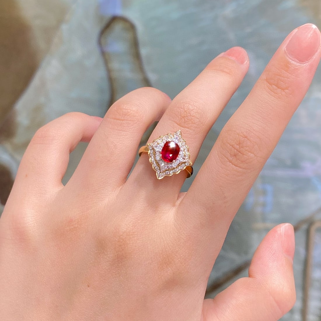 14k Gold 1.52 Ctw Vivid Red Natural Ruby & Diamond Ring - 3