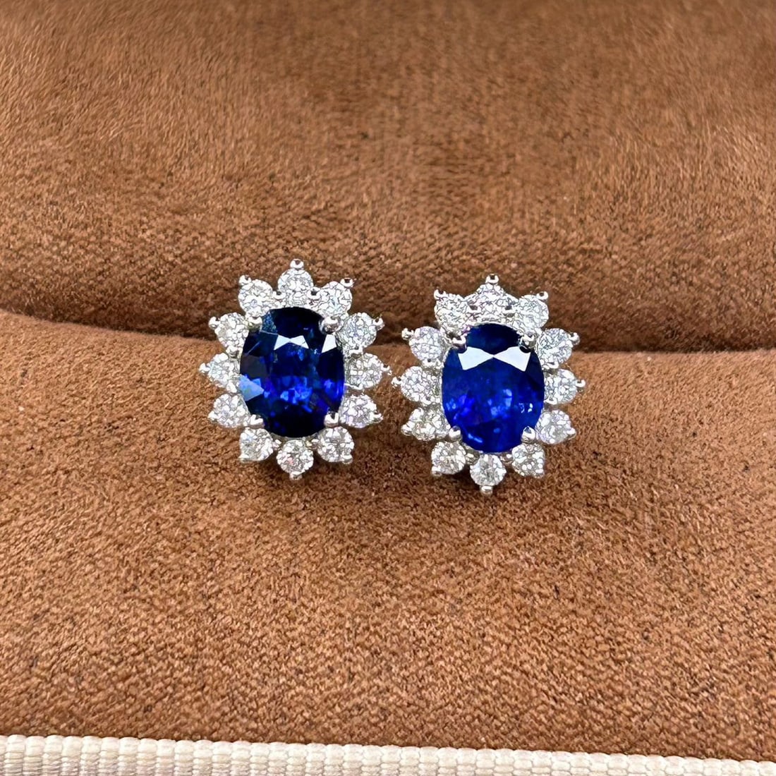 14k Gold 1.91 Ctw Natural Sapphire & Diamond Earrings (1 of 6)