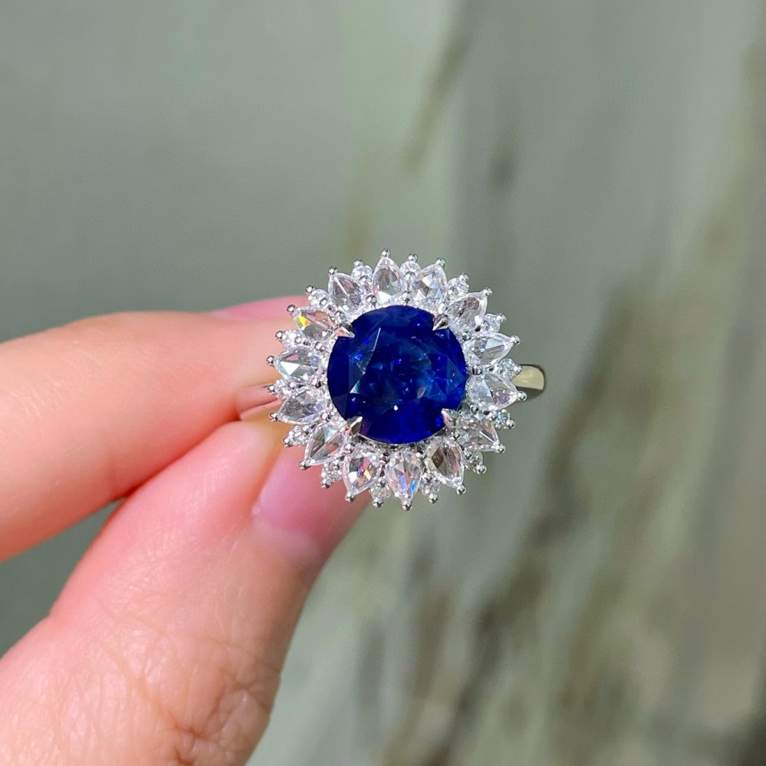 14k Gold 4.11 Ctw Natural Sapphire & Diamond Ring - 4