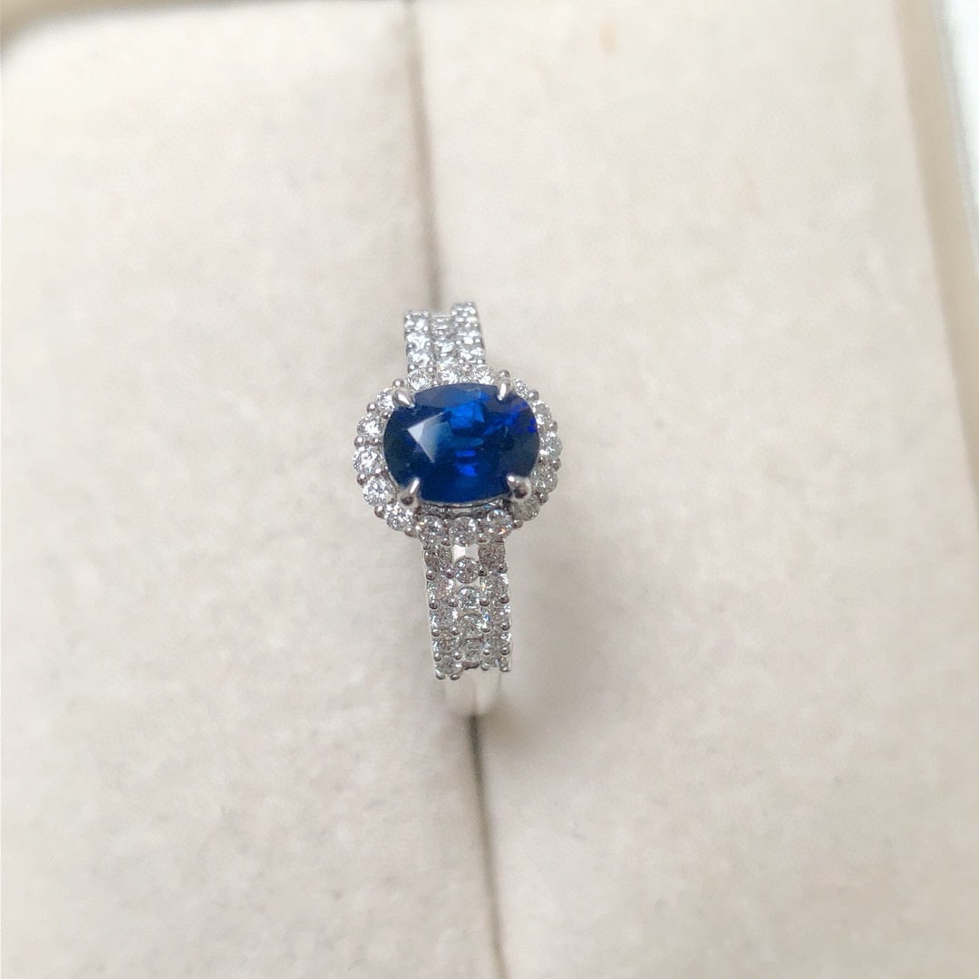 14k Gold 1.33 Ctw Natural Sapphire & Diamond Ring - 3