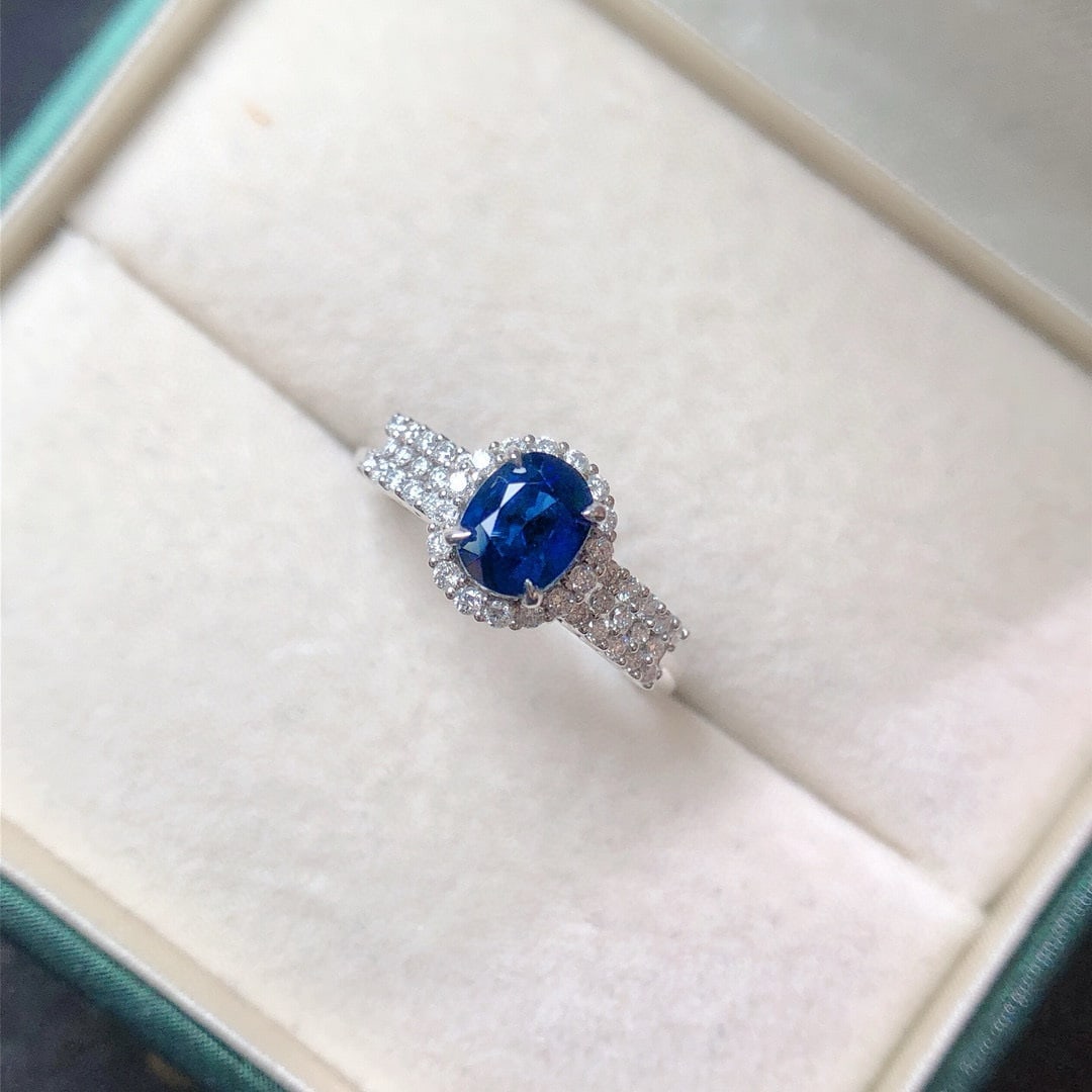 14k Gold 1.33 Ctw Natural Sapphire & Diamond Ring - 4