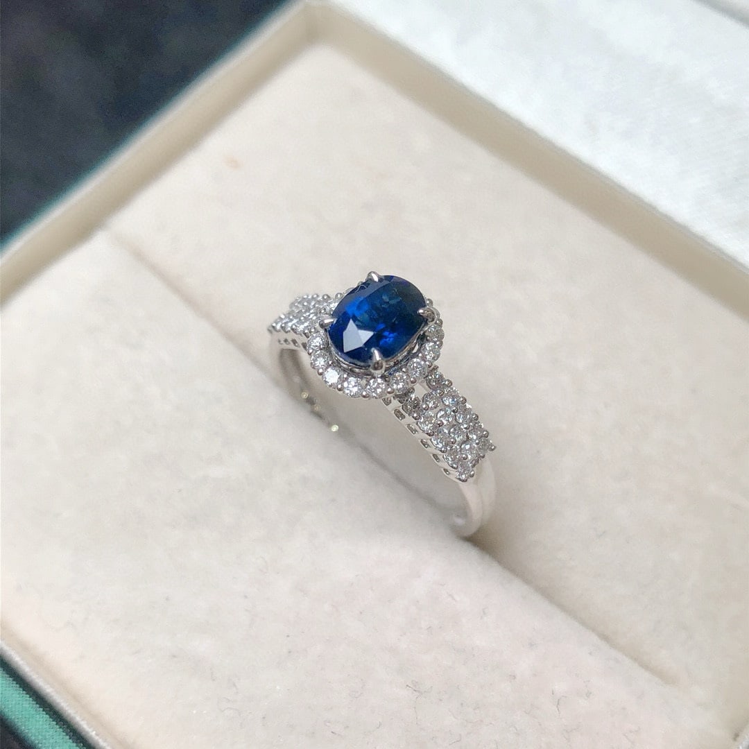 14k Gold 1.33 Ctw Natural Sapphire & Diamond Ring - 5