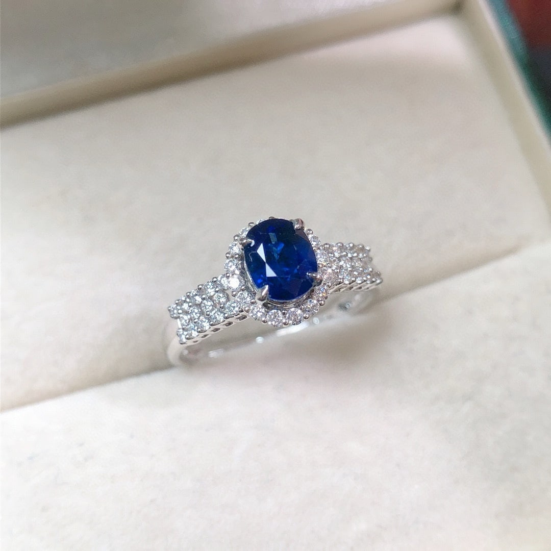 14k Gold 1.33 Ctw Natural Sapphire & Diamond Ring - 6