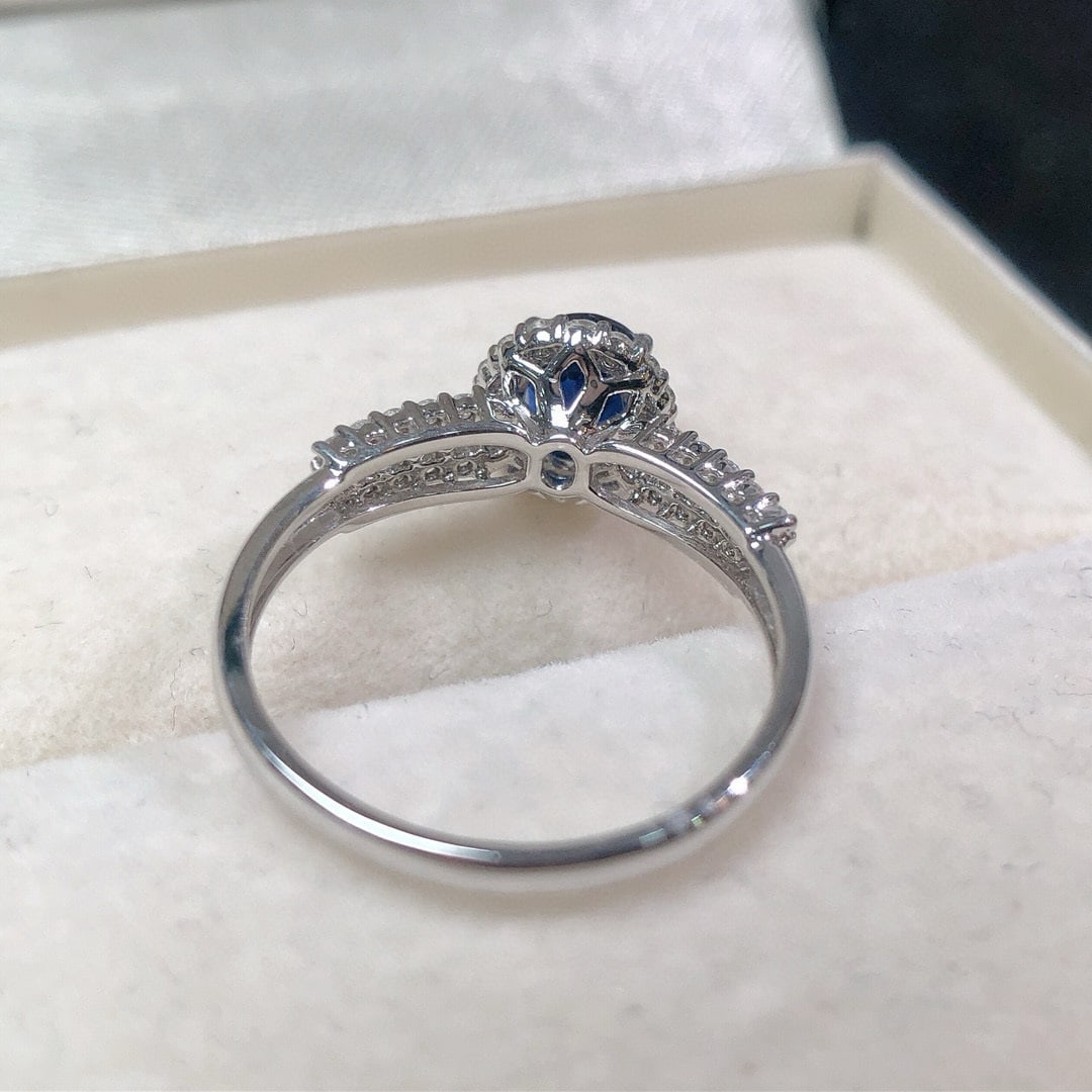 14k Gold 1.33 Ctw Natural Sapphire & Diamond Ring - 8