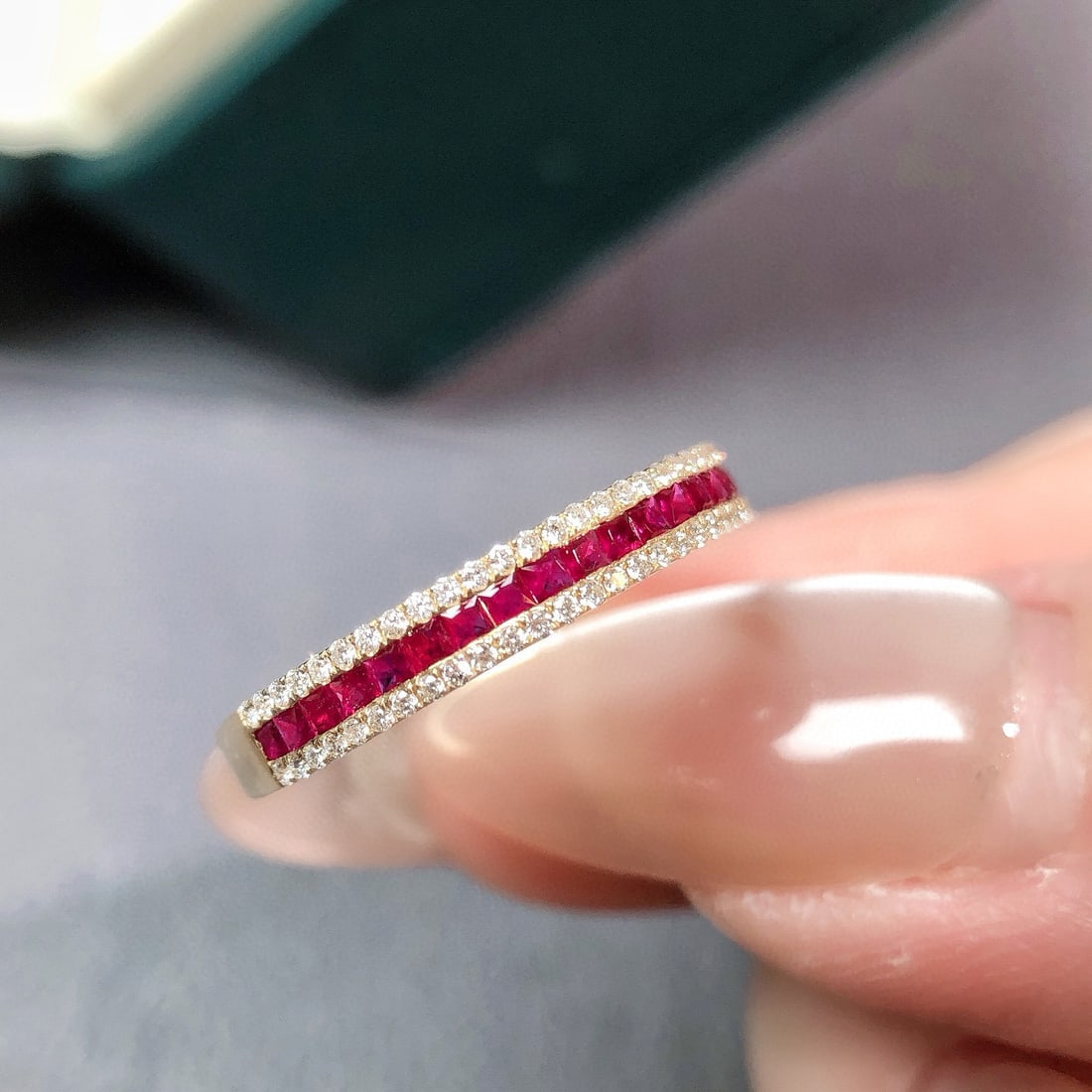 14k Gold 0.48 Ctw Natural Ruby & Diamond Ring - 2