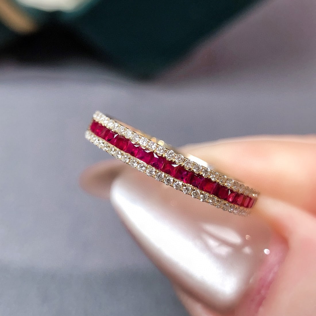 14k Gold 0.48 Ctw Natural Ruby & Diamond Ring - 4