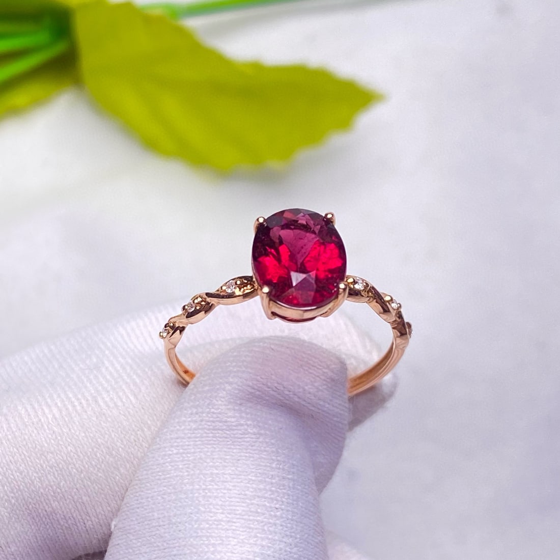 14k Gold 1.66 Ct Natural Tourmaline & Diamond Ring - 3