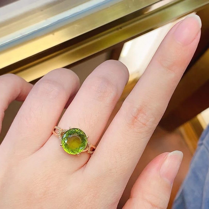 14k Gold 5.27 Ct Natural Tourmaline & Diamond Ring - 4