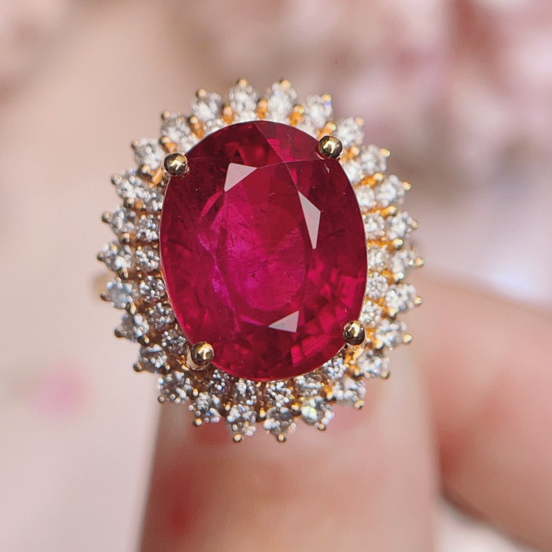 14k Gold 9.1 Ct Natural Tourmaline & Diamond Ring - 3