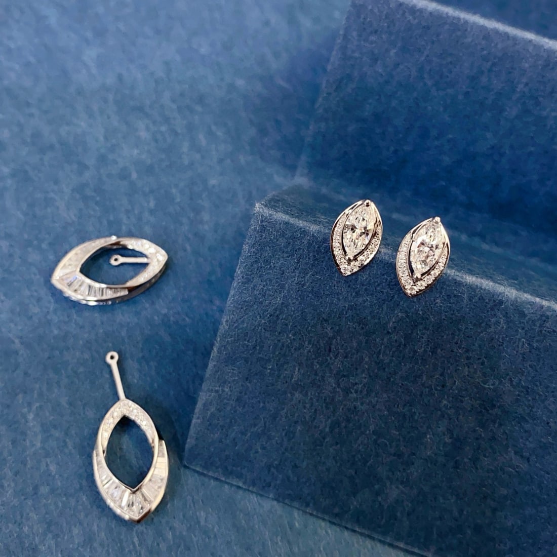 Gia Certified 14k Gold 1.25 Ctw Natural F Vs2 Marquise Diamond Earrings - 3