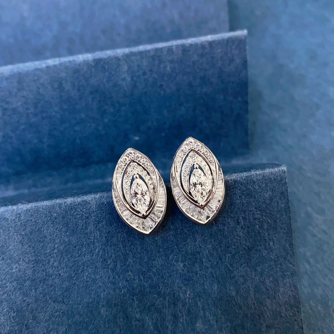 Gia Certified 14k Gold 1.25 Ctw Natural F Vs2 Marquise Diamond Earrings - 4