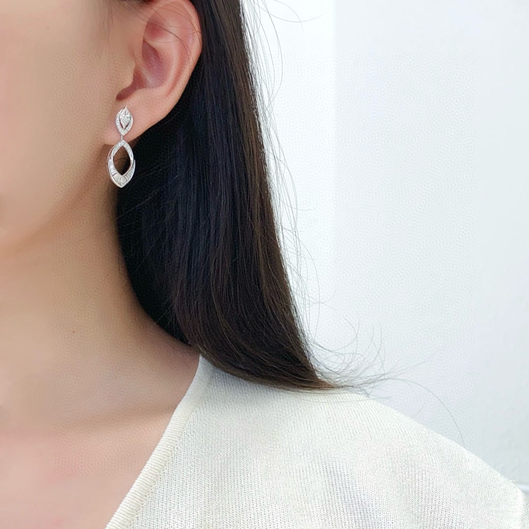 Gia Certified 14k Gold 1.25 Ctw Natural F Vs2 Marquise Diamond Earrings - 7