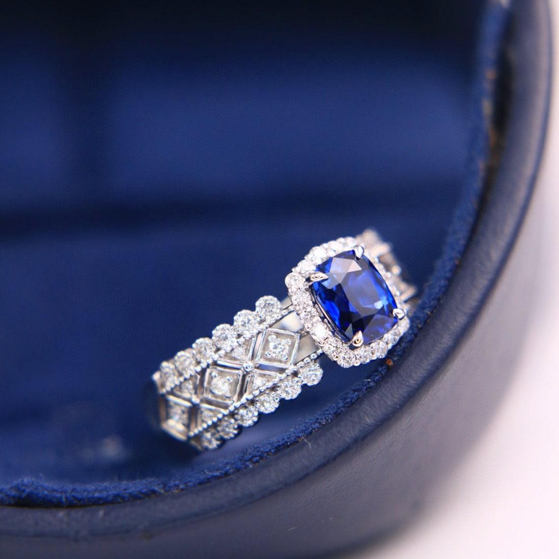 14k Gold 1.49 Ctw Natural Sapphire & Diamond Ring - 2