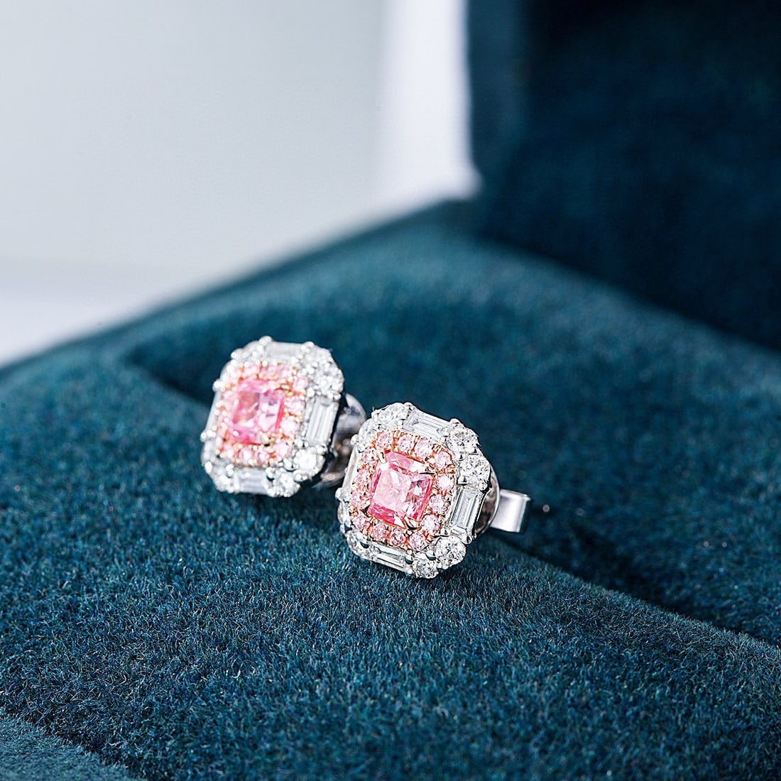 14k Gold 0.56 Ctw Natural Pink Diamond & Diamond Earrings - 6