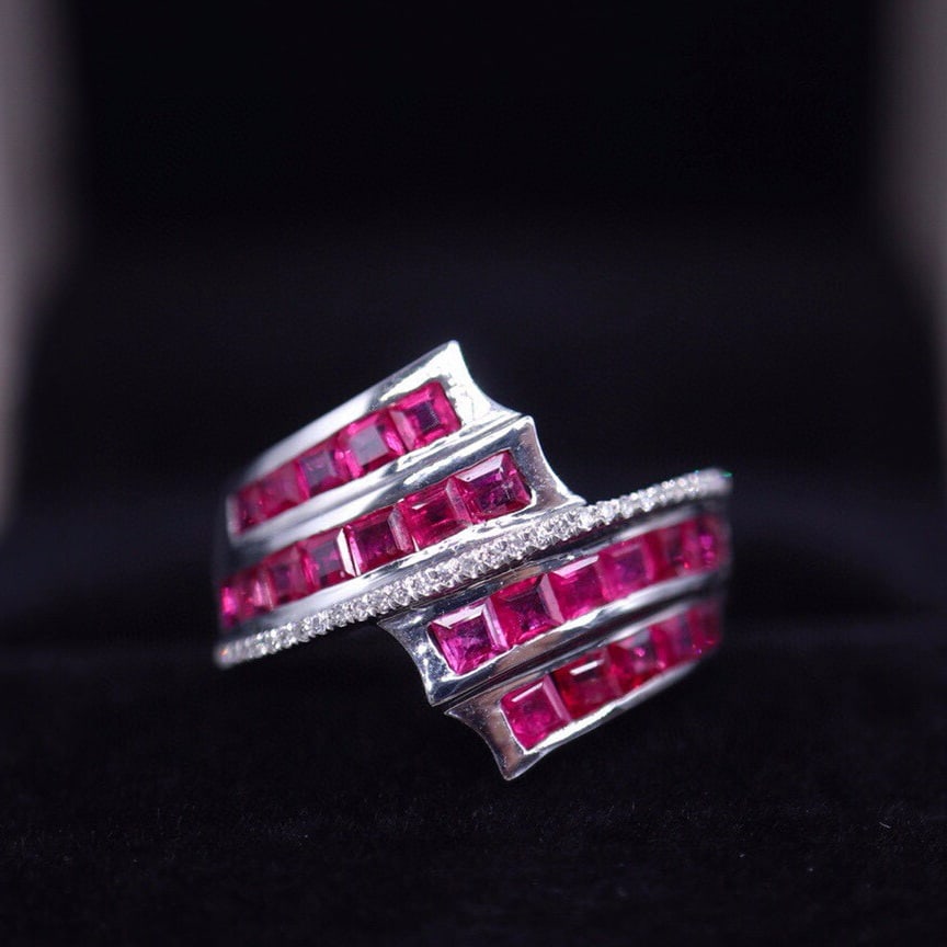 14k Gold 1.6 Ct Natural Ruby & Diamond Ring (1 of 7)