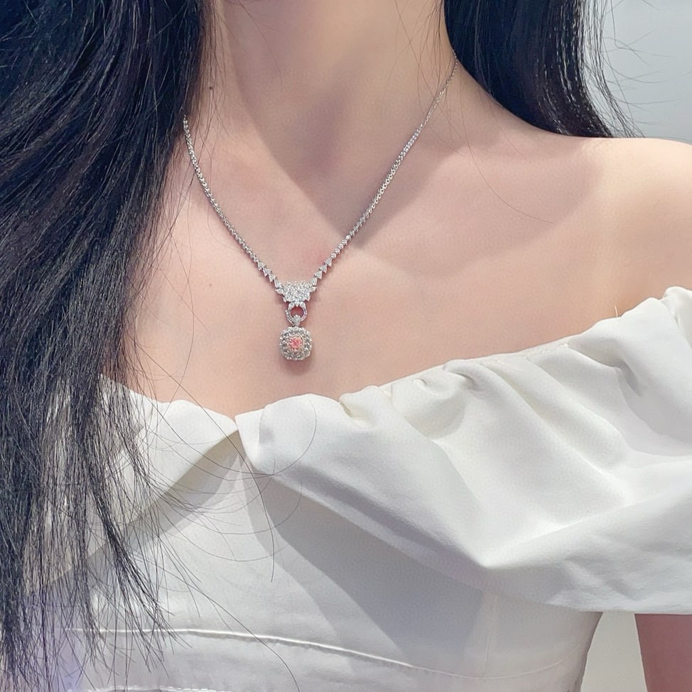 14k Gold 0.66 Ctw Natural Pink Diamond & Diamond Ring/pendant( Without Chain ) - 5