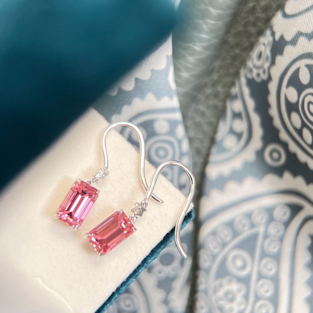 14k Gold 2.36 Ctw Natural Tourmaline & Diamond Earrings - 4