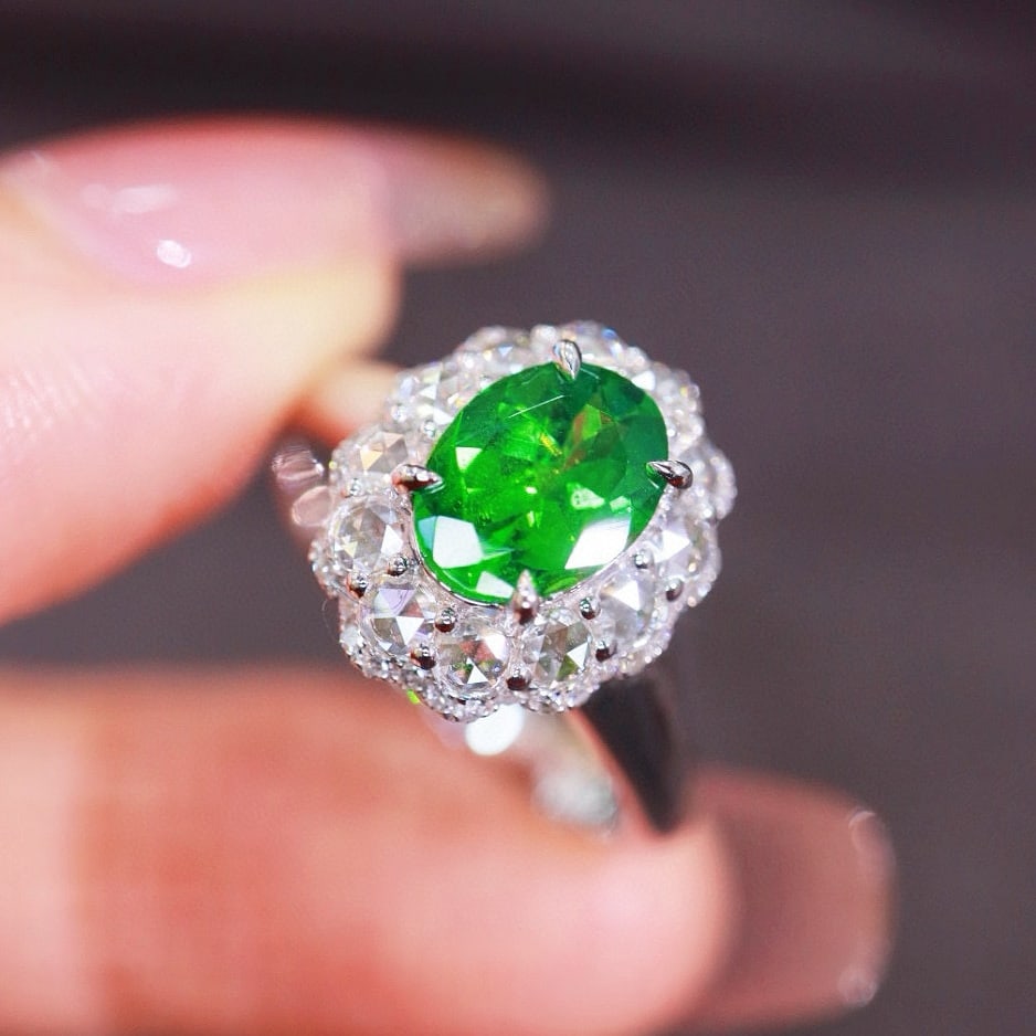 14k Gold 1.73 Ctw Natural Tsavorite & Diamond Ring - 6