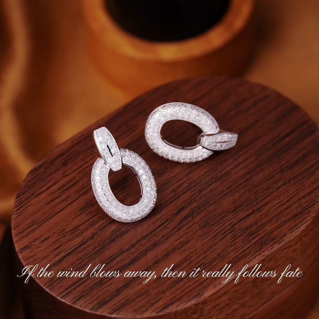 14k Gold 1 Ct Natural H Diamond Earrings - 6