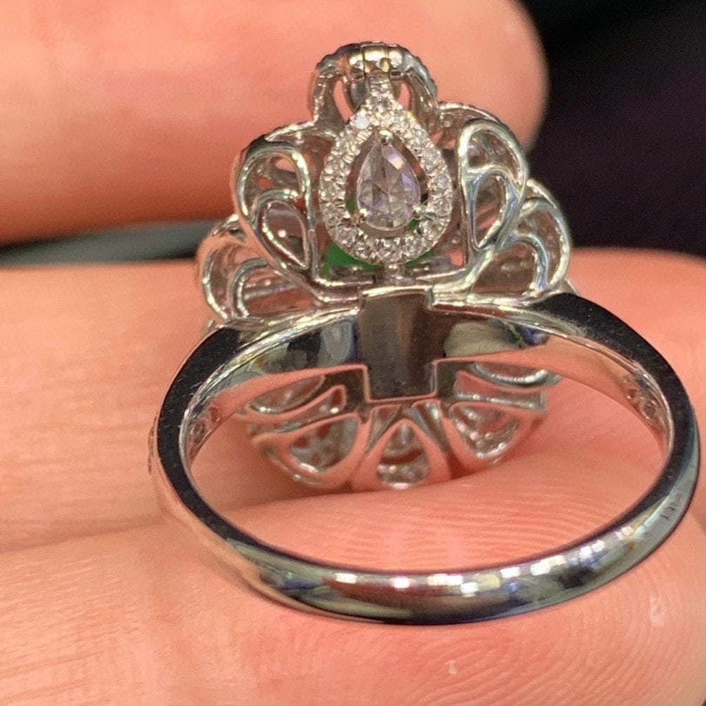 14k Gold 2.53 Ctw Vivid Green Natural Emerald & Diamond Ring/pendant( Without Chain ) - 6