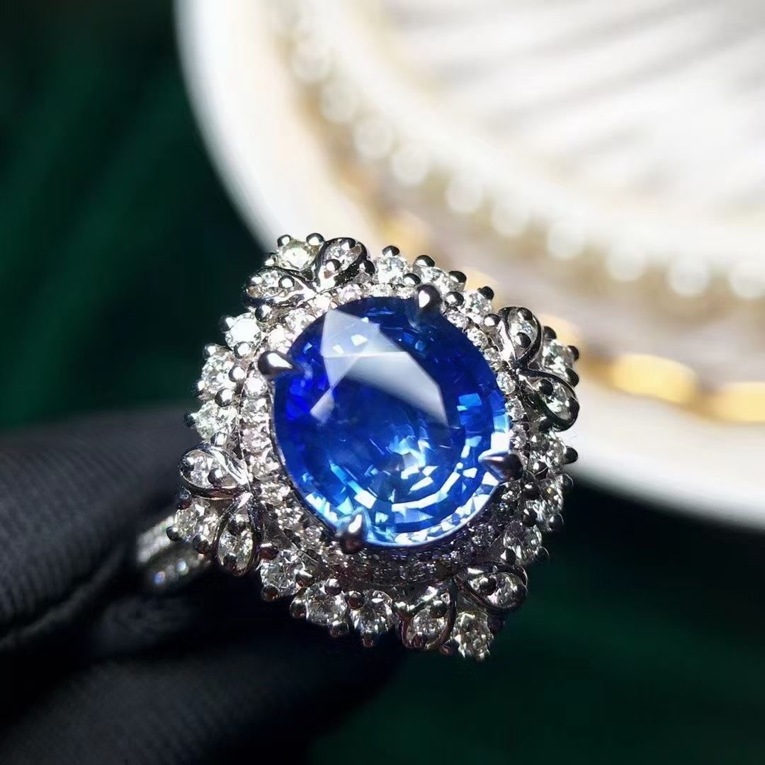 14k Gold 2.50 Ctw Natural Sapphire & Diamond Ring/pendant( Without Chain ) - 4