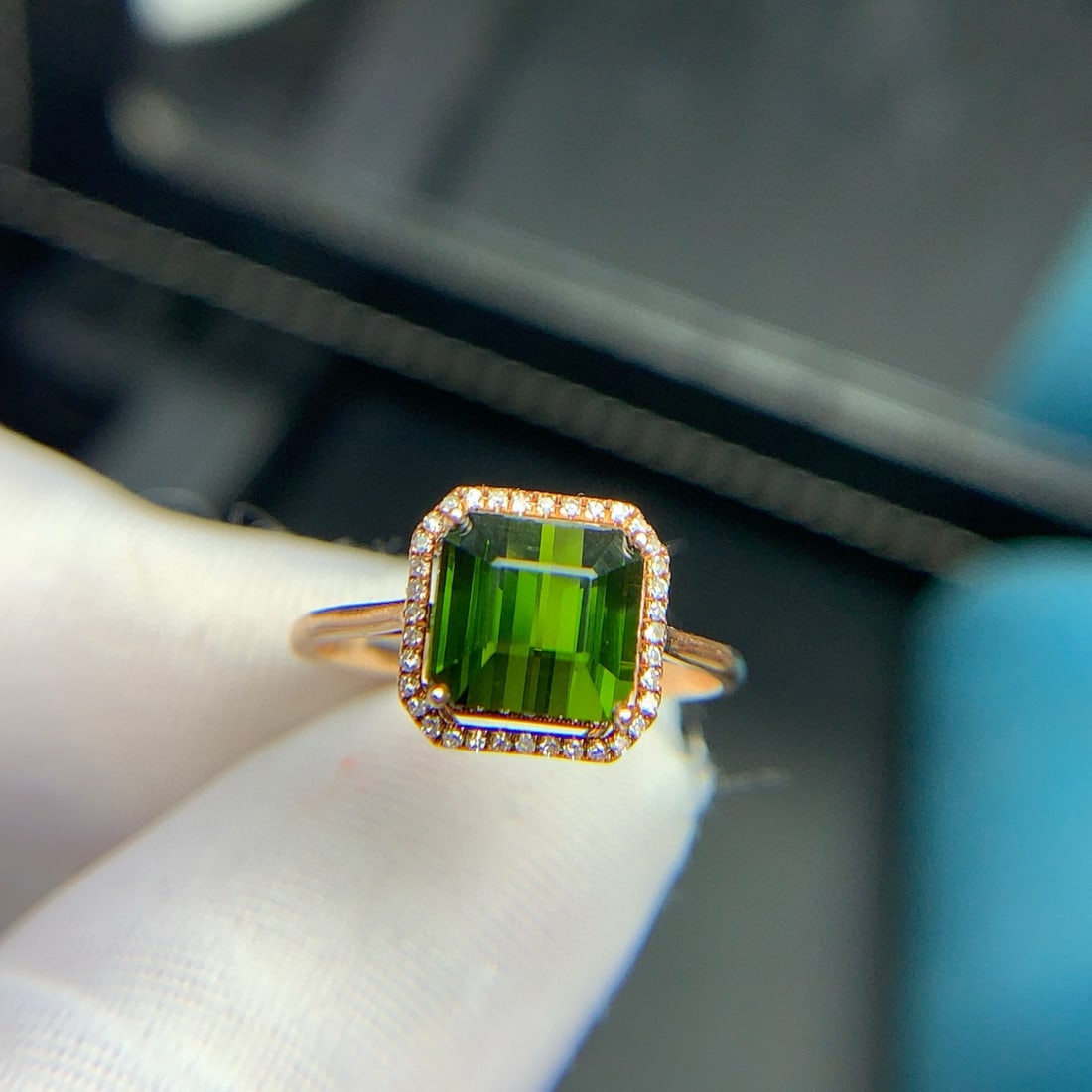 14k Gold 2.6 Ct Natural Tourmaline & Diamond Ring - 2