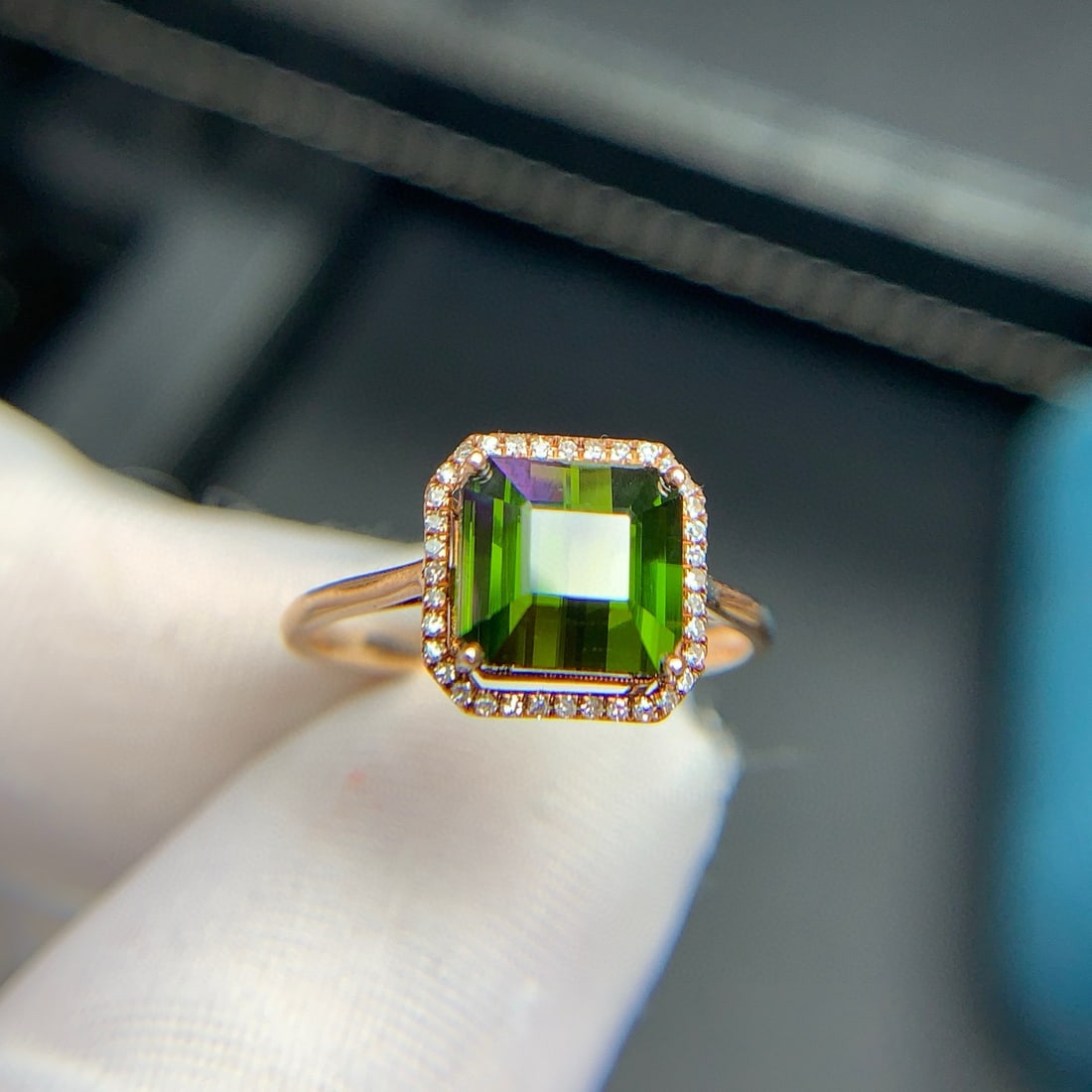 14k Gold 2.6 Ct Natural Tourmaline & Diamond Ring - 5