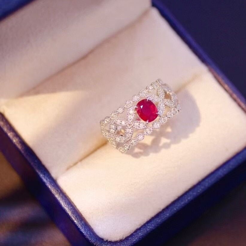 14k Gold 0.5 Ct Natural Ruby & Diamond Ring (1 of 4)