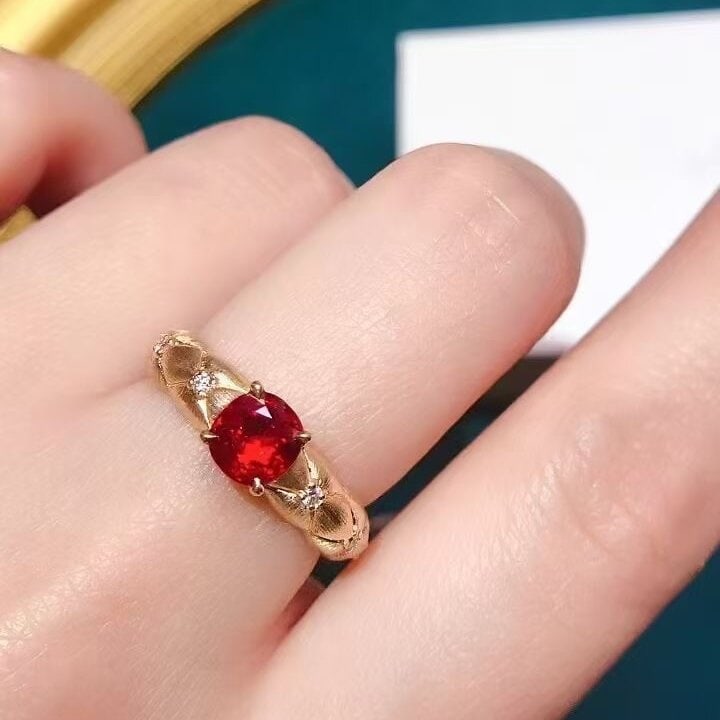 14k Gold 1.20 Ctw Natural Ruby & Diamond Ring - 2