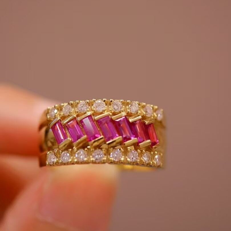 14k Gold 0.96 Ctw Natural Ruby & Diamond Ring (1 of 5)