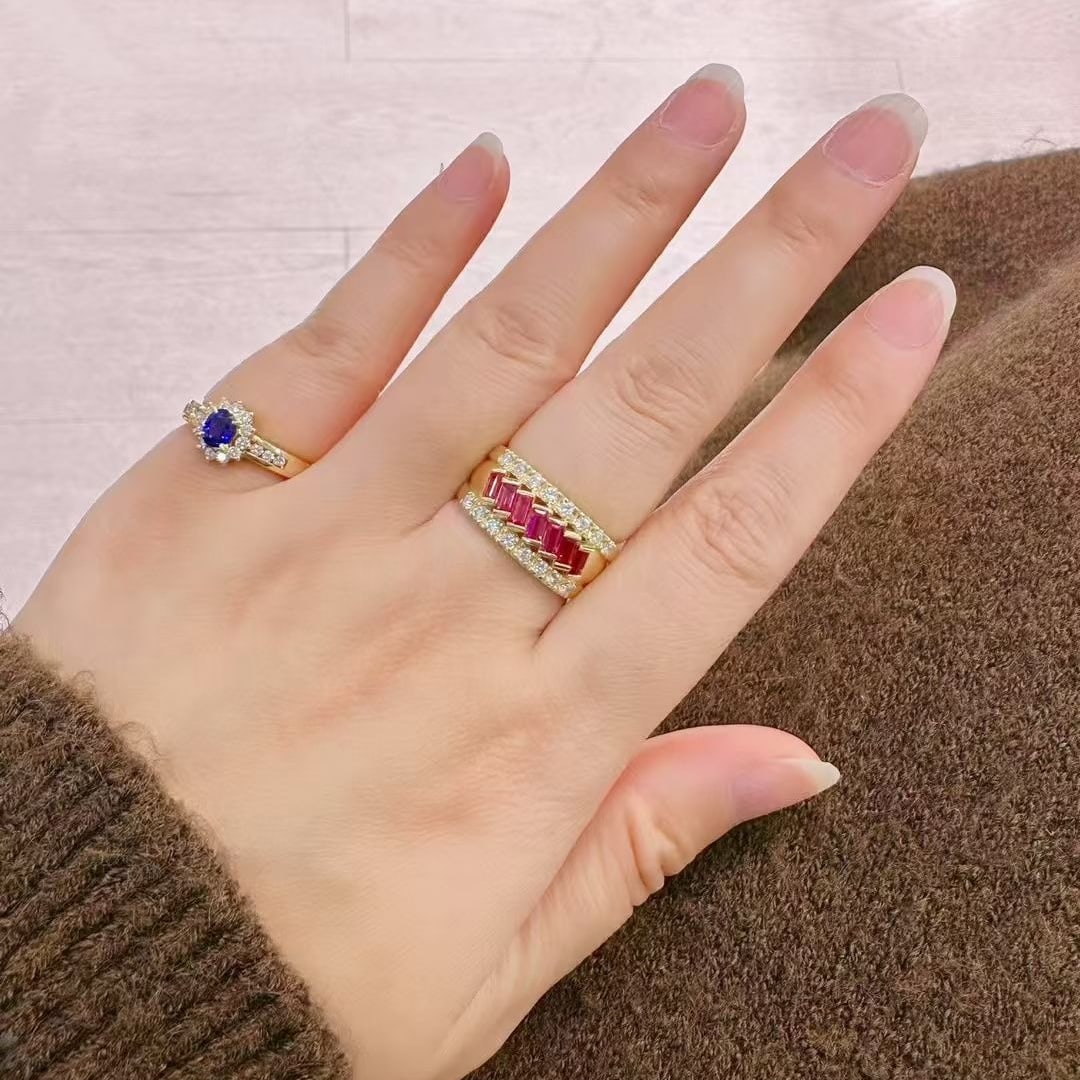 14k Gold 0.96 Ctw Natural Ruby & Diamond Ring - 2