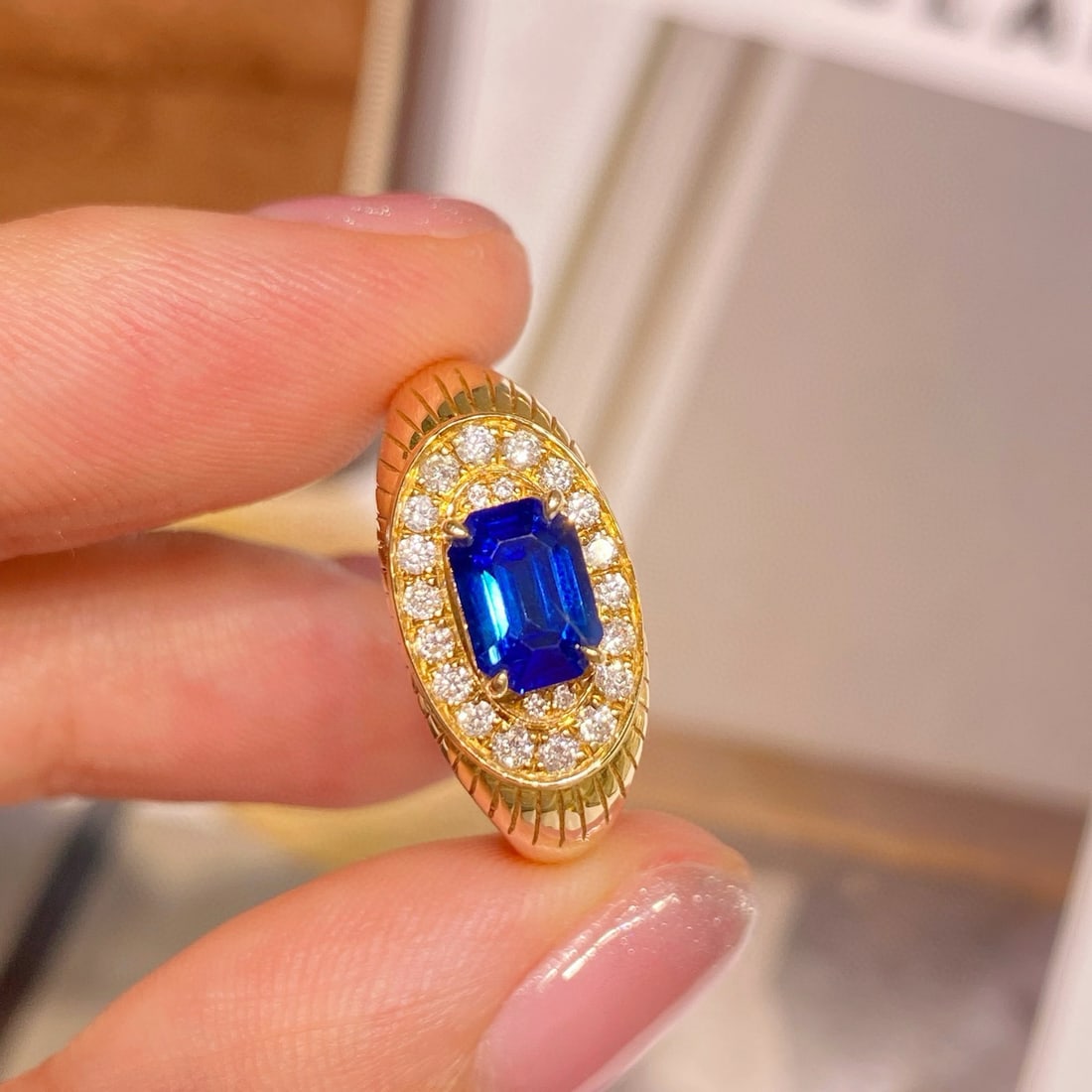 14k Gold 1.32 Ctw Natural Sapphire & Diamond Ring - 3