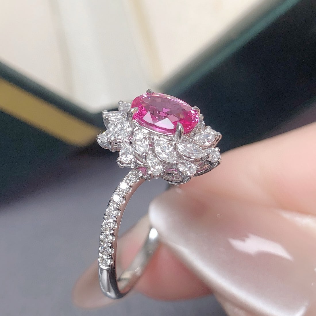 14k Gold 1.76 Ctw Natural Sapphire & Diamond Ring - 3