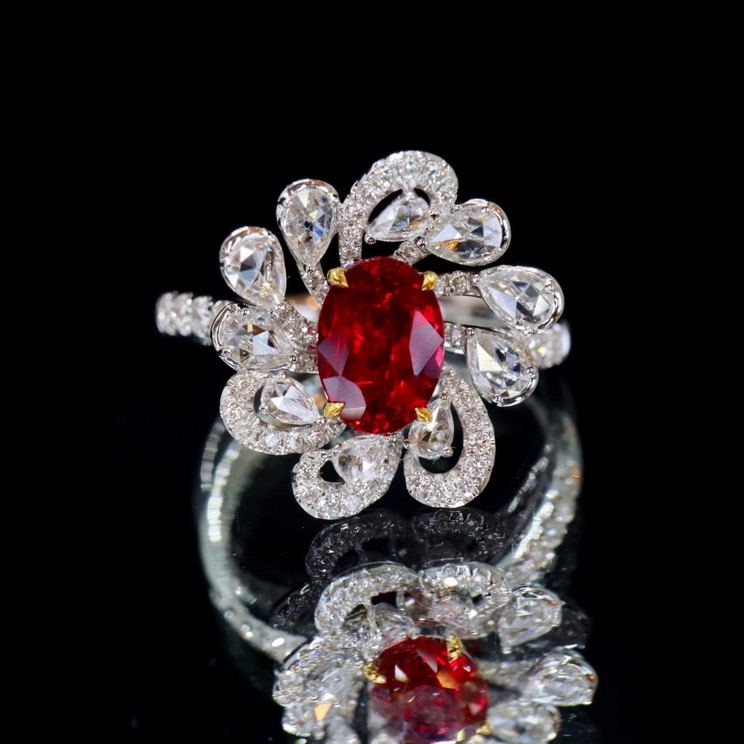 14k Gold 1.69 Ctw Natural Ruby & Diamond Ring (1 of 6)