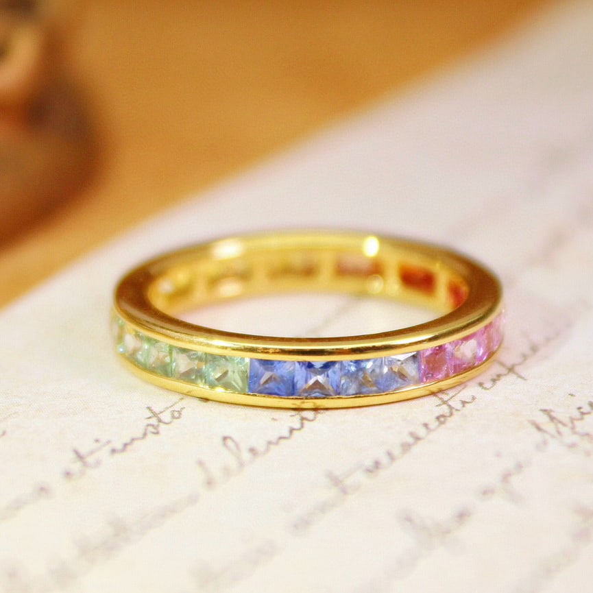 14k Gold 2.11 Ct Natural Sapphire Ring - 6