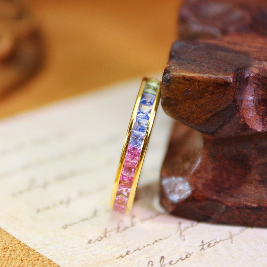 14k Gold 2.11 Ct Natural Sapphire Ring - 7