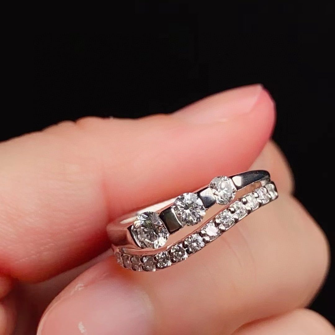 14k Gold 0.8 Ct Natural H Diamond Ring - 3