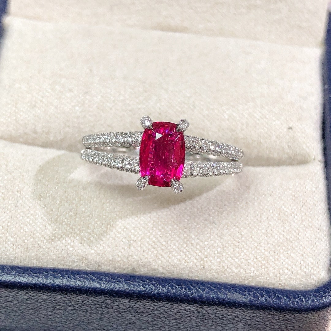 14k Gold 1.52 Ctw Natural Ruby & Diamond Ring (1 of 8)
