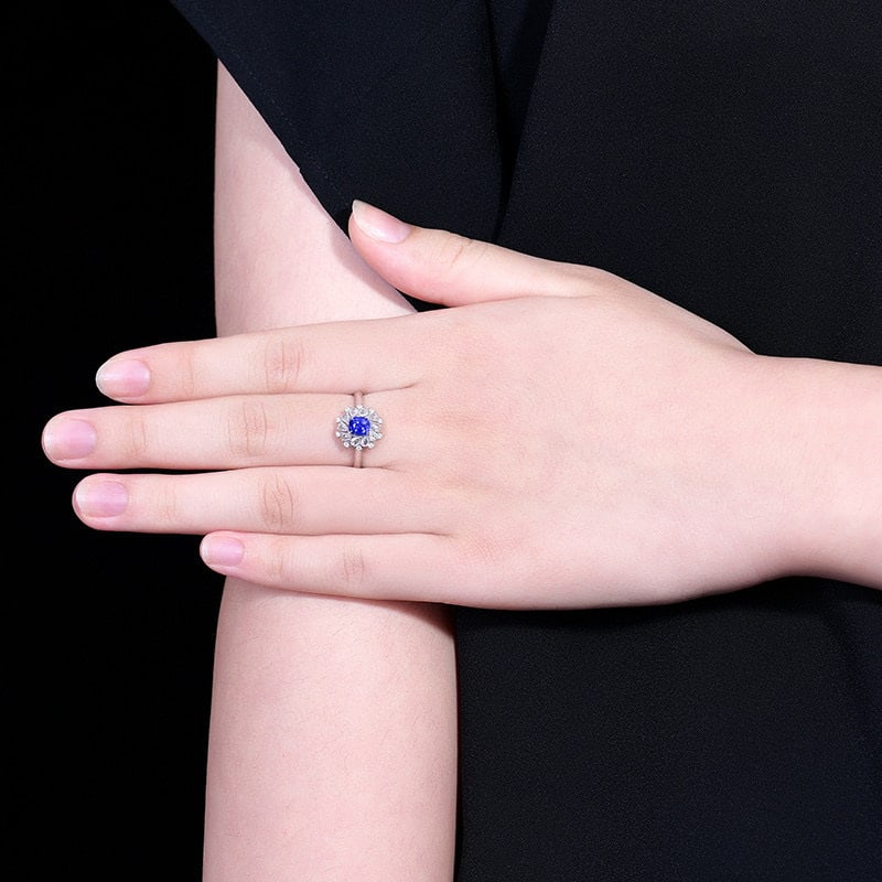 14k Gold 1.14 Ctw Natural Sapphire & Diamond Ring - 8