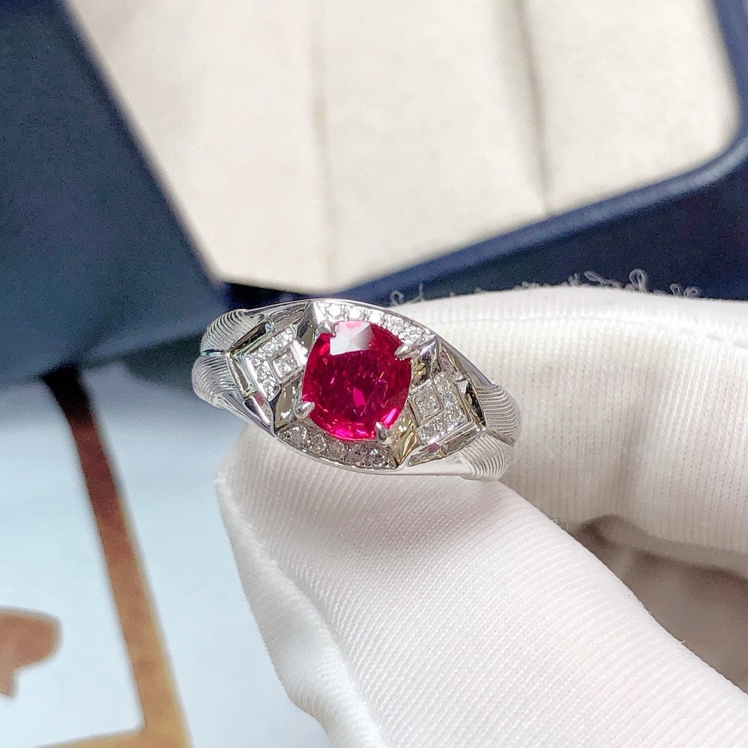 14k Gold 1.11 Ctw Natural Ruby & Diamond Ring (1 of 9)