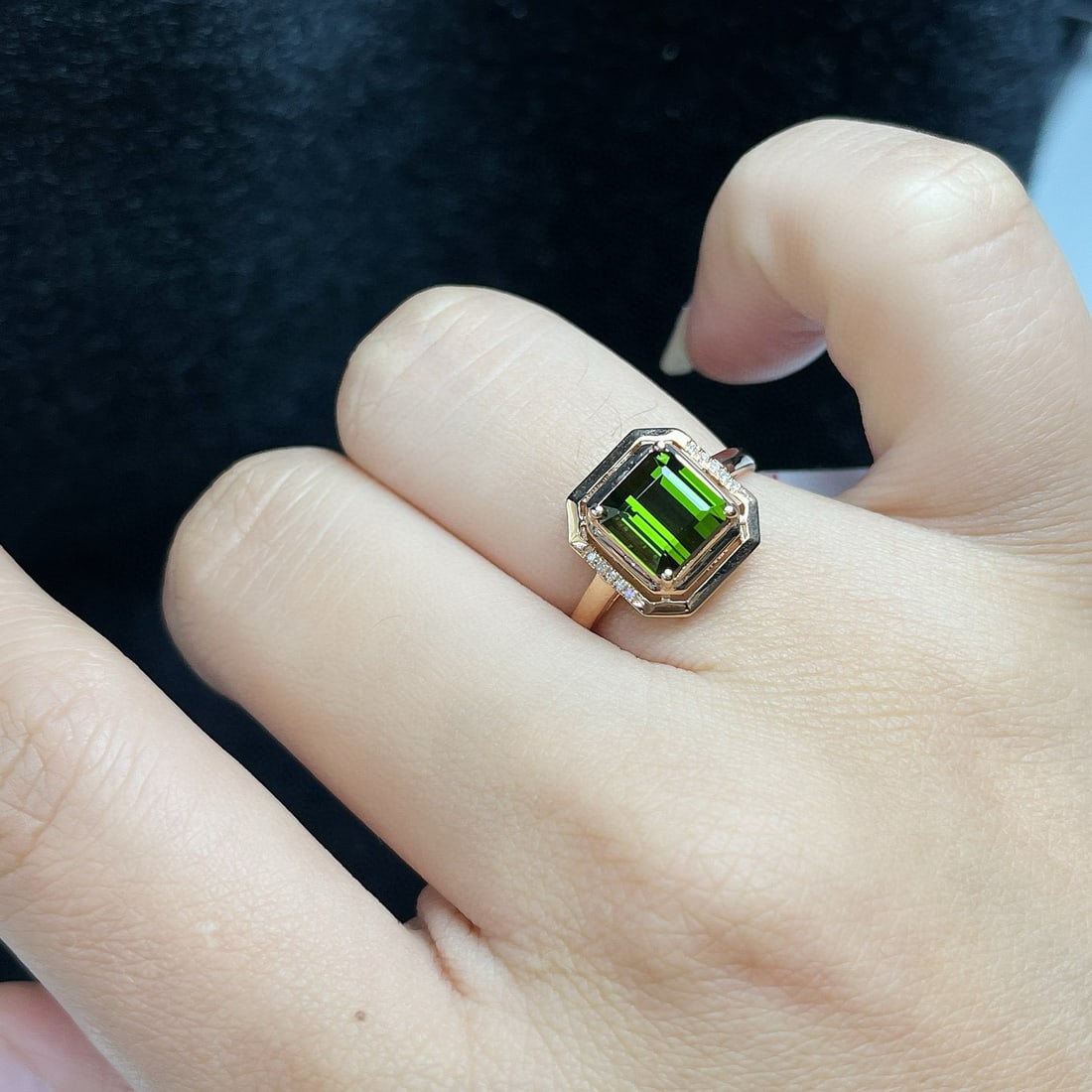 14k Gold 2.00 Ct Natural Tourmaline & Diamond Ring - 5