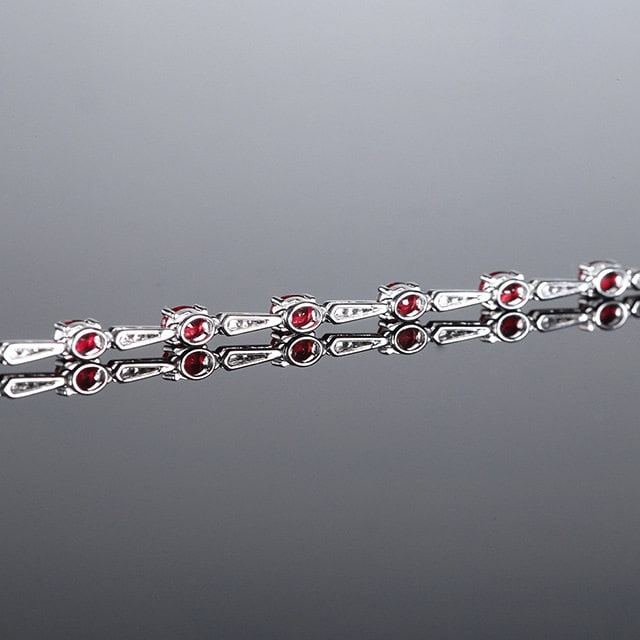14k Gold 2.03 Ctw Natural Ruby & Diamond Bracelet - 4