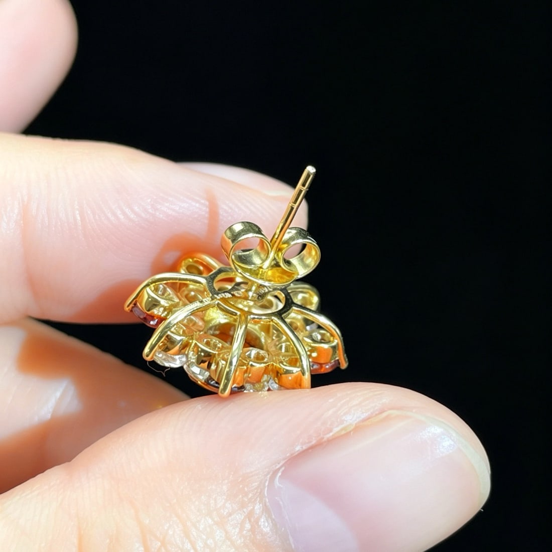 14k Gold 6.24 Ctw Natural Citrine & Sapphire Earrings - 5