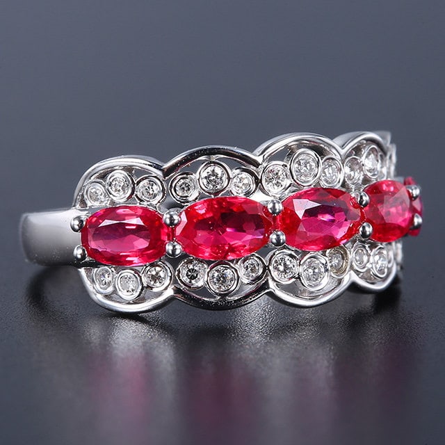 14k Gold 1.63 Ctw Natural Ruby & Diamond Ring - 3