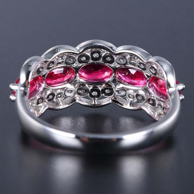 14k Gold 1.63 Ctw Natural Ruby & Diamond Ring - 4