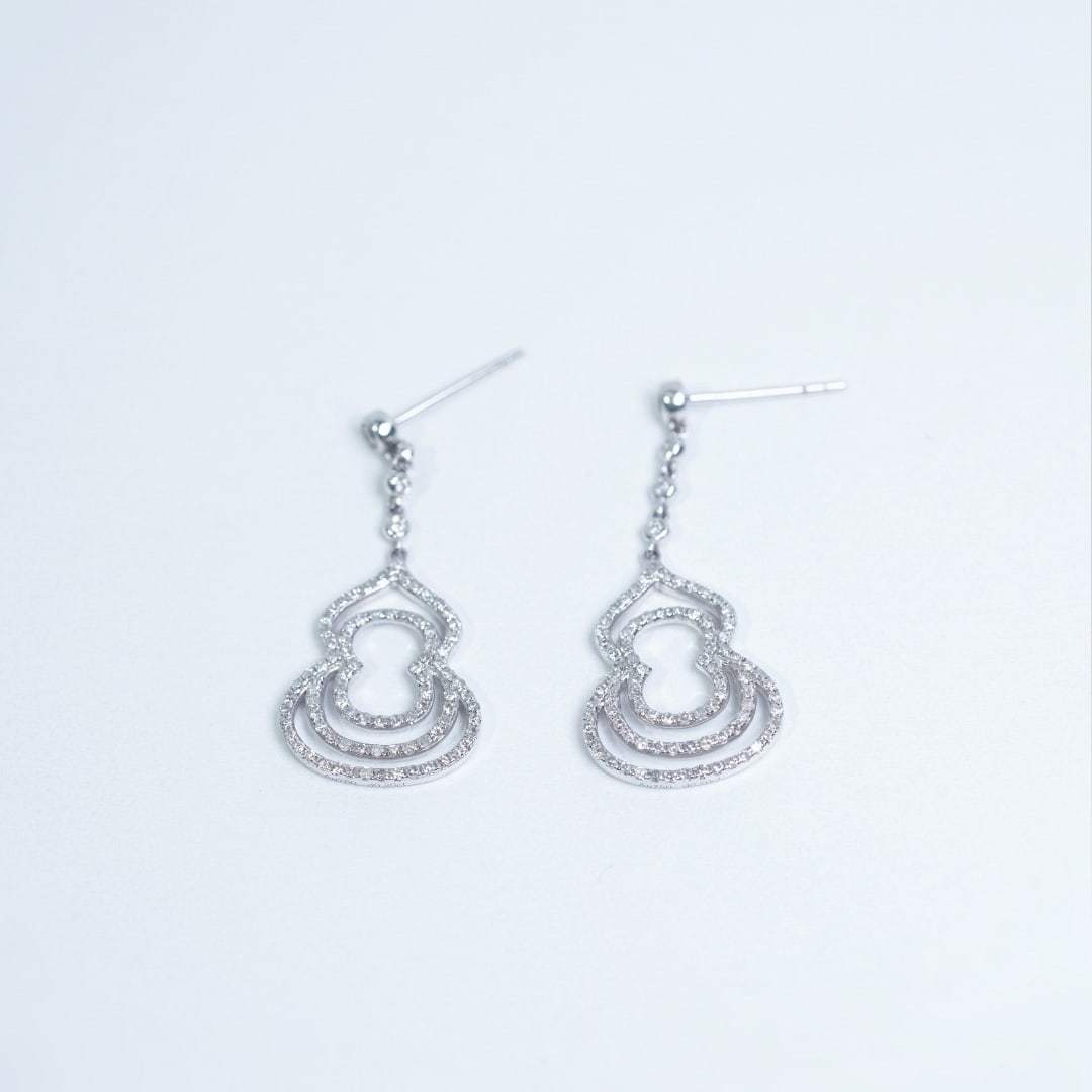 14k Gold 0.60 Ct Natural H Diamond Earrings - 5